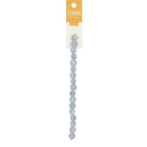 10mm Grey Colour Glass Facet Strung Beads